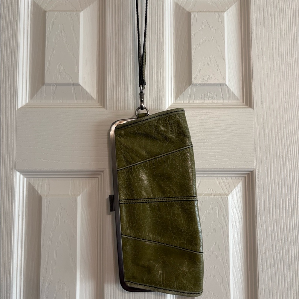Kenneth Cole Olive Green Wristlet Clutch